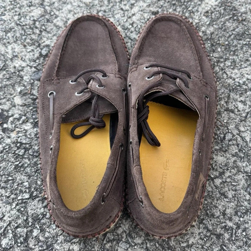 Lacoste Sauville Boat Shoes Men's Sz 10.5 (EU 44) Brown